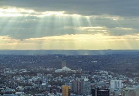 Boston Massachusetts Sun Rays Downtown