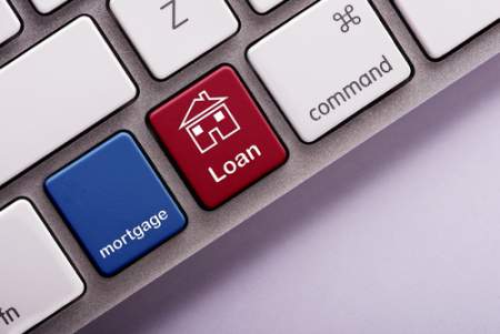 Mortgage Loan on computer keyboard